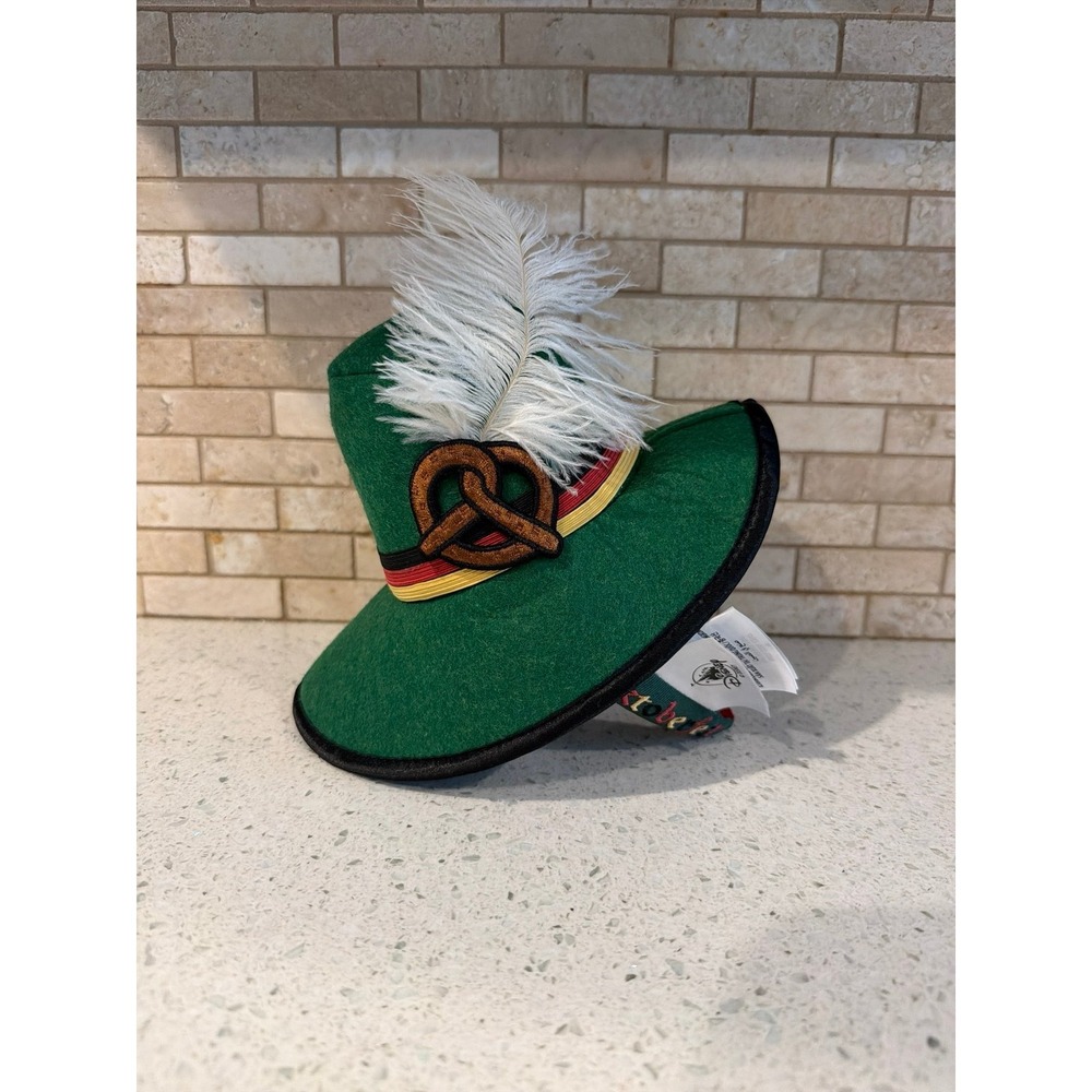 Disney Parks EPCOT Germany Pavilion Oktoberfest Hat Pretzel Feather Adult nwt